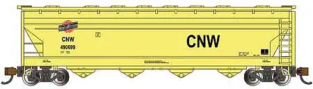 Bachmann 17558 N Scale ACF 4-Bay Center-Flow Covered Hopper - Ready to Run - Silver Series(R) -- Chicago & North Western