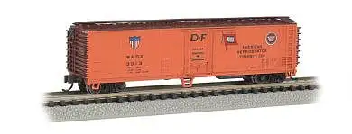 Bachmann 17955 N Scale ACF 50' Steel Mechanical Reefer (2012 Version) - Ready to Run -- American Refrigerator Transit Co. (Orange, Boxcar Red)
