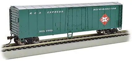 Bachmann 17957 N Scale ACF 50' Steel Mechanical Reefer - Ready to Run - Silver Series(R) -- Railway Express Agency #7769 (green, silver, red)