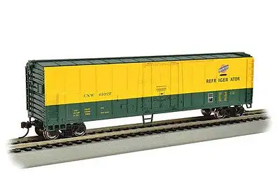 Bachmann 17958 N Scale ACF 50' Steel Mechanical Reefer - Ready to Run - Silver Series(R) -- Chicago & North Western #61027 (yellow, green)
