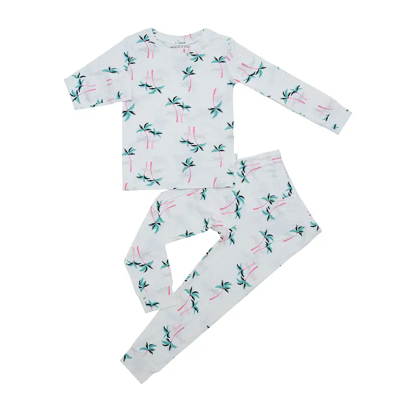 Miami Palm Tree White Two-piece Set