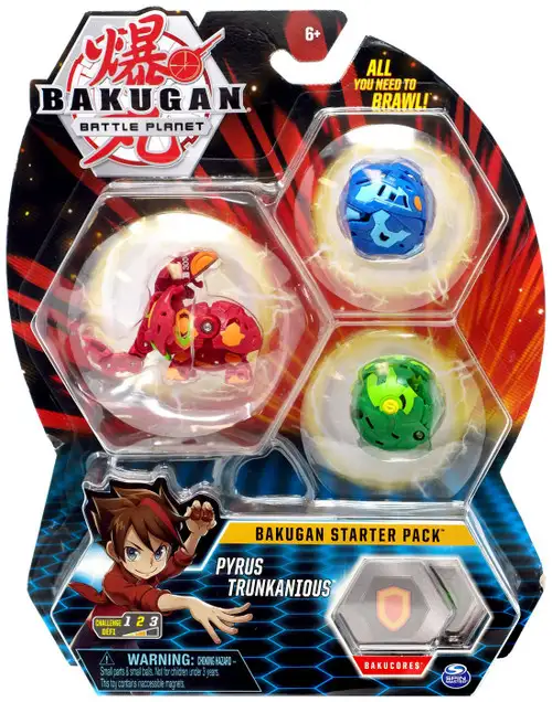 Bakugan Battle Planet Pyrus Trunkanious 3-Figure Starter Pack