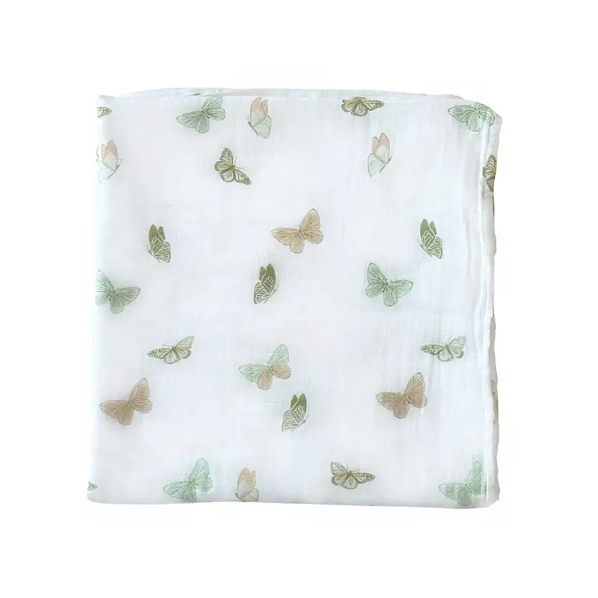 Bamboo Muslin Swaddle Blanket - Butterflies