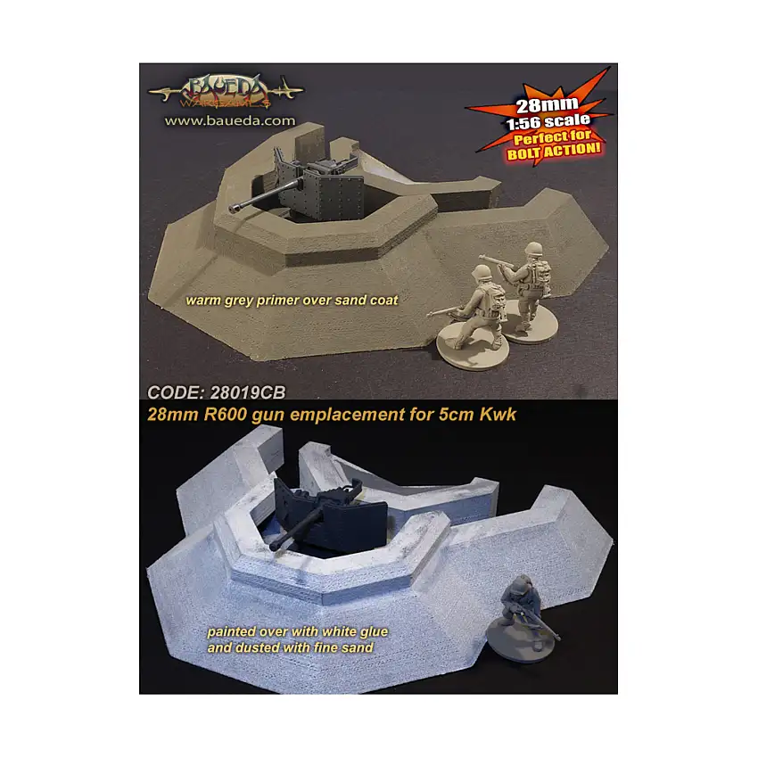 R600 Gun Emplacement for 5cm Kwk w/AT Gun