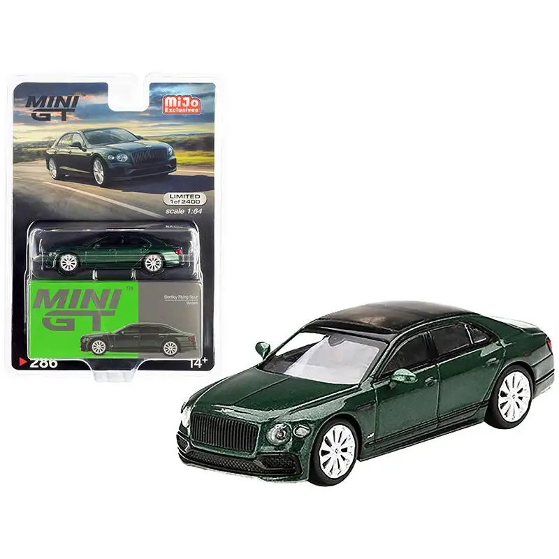 Bentley Flying Spur with Sunroof Verdant Green Metallic with Black Top Limited Edition to 2400 pieces Worldwide 1/64 Diecast Model Car by Mini GT