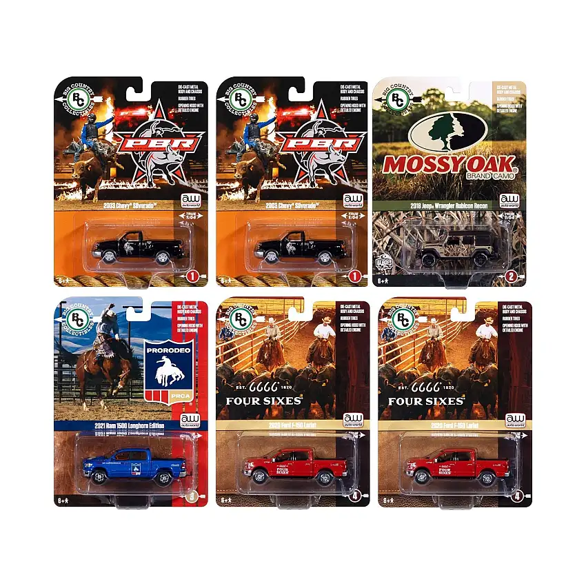 Big Country Collectibles 2024 Release 1 Set of 6 pieces 1/64 Diecast Model Cars by Auto World
