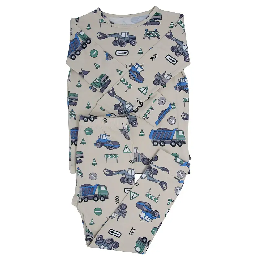 Trucks Diggers Construction Big Kid Pajama