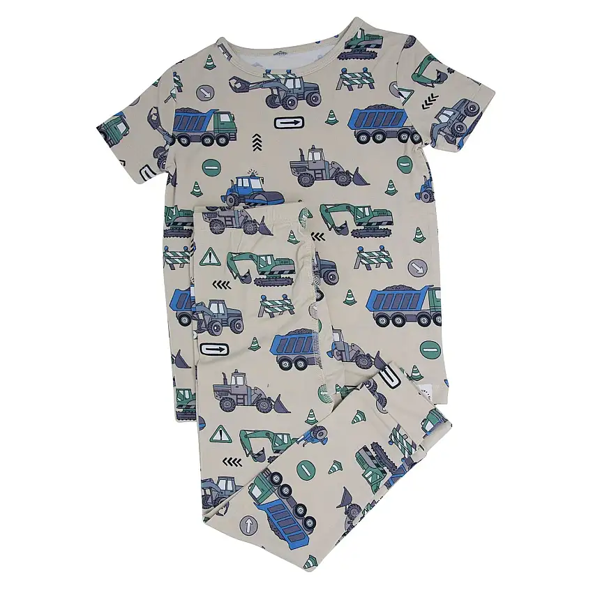 Trucks Diggers Construction Big Kid Pajama S/s