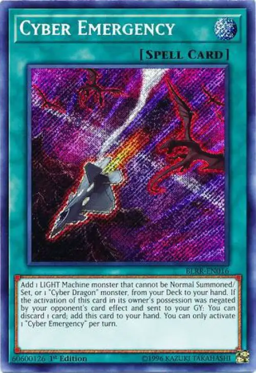 YuGiOh Battles of Legend: Relentless Revenge Secret Rare Cyber Emergency BLRR-EN016