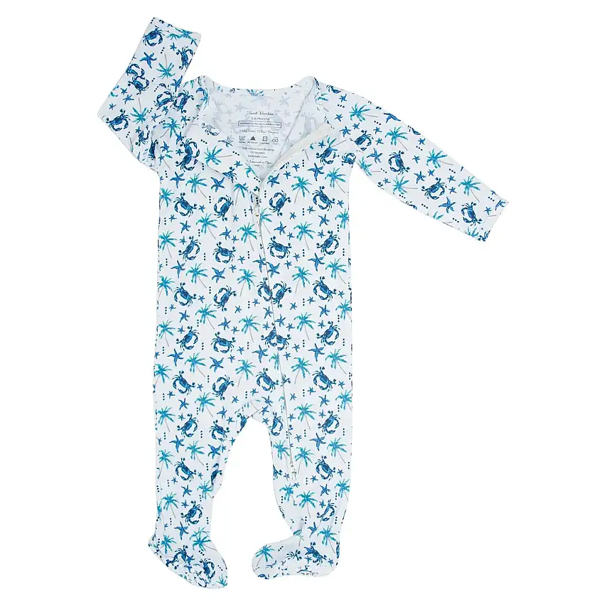 Blue Crabs Zipper Footie