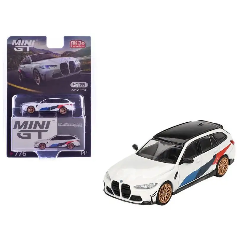 BMW M3 M Performance Touring Alpine White with Black Top and Graphics Limited Edition to 4800 pieces Worldwide 1/64 Diecast Model Car by Mini GT