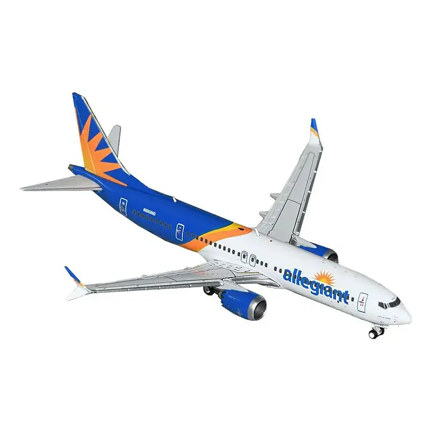 Boeing 737 MAX 200 Commercial Aircraft "Allegiant Air" (N810MG) White and Blue 1/400 Diecast Model Airplane by GeminiJets