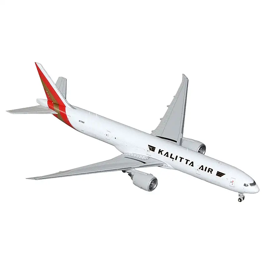 Boeing 777-300ER Commercial Aircraft "Kalitta Air" (N779CK) White with Red Tail 1/400 Diecast Model Airplane by GeminiJets