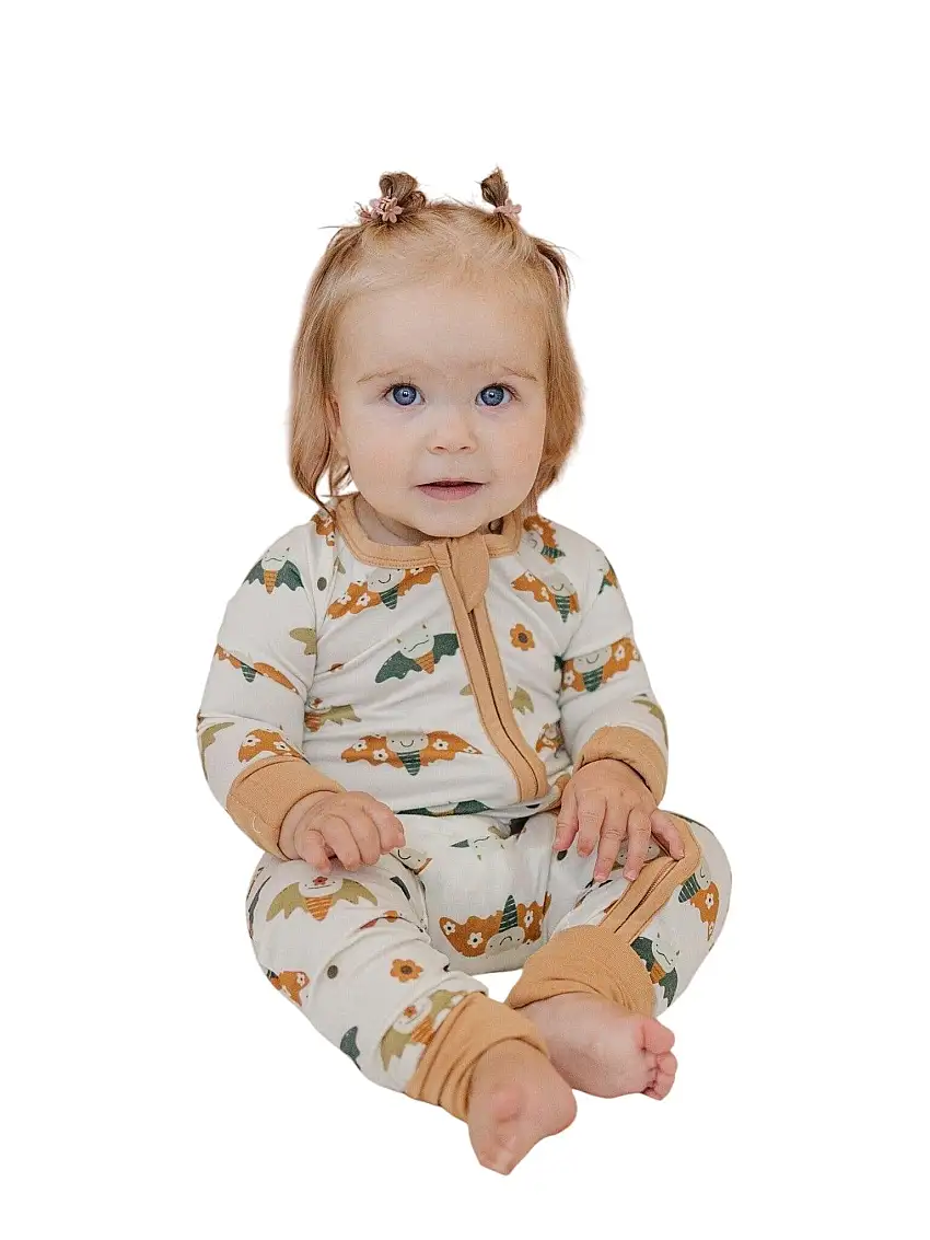 Boho Bats Bamboo Zippy Romper