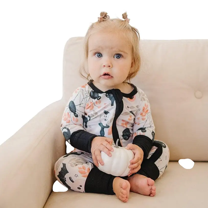 Boo Bash Halloween Bamboo Zippy Romper