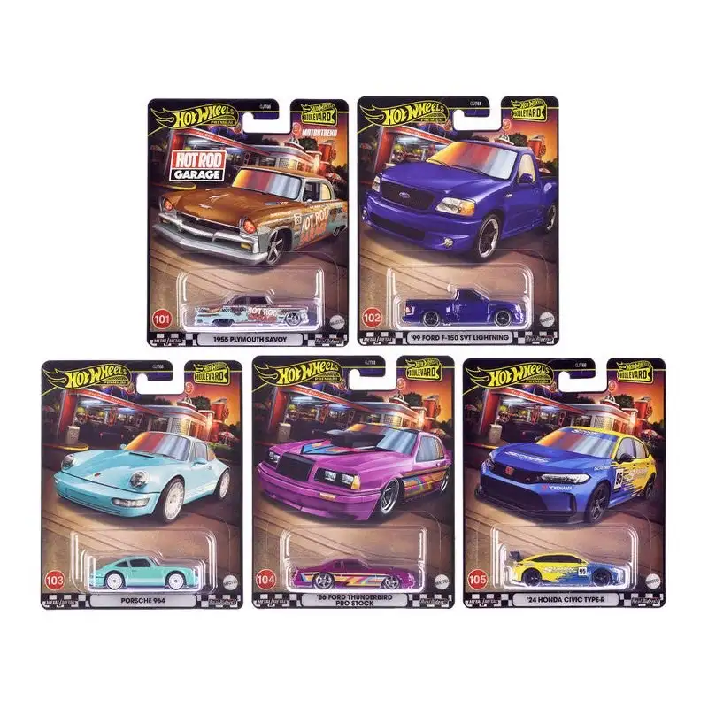 "Boulevard 101-105" 5 piece Set "Premium" 2024 Series Diecast Model Cars by Hot Wheels