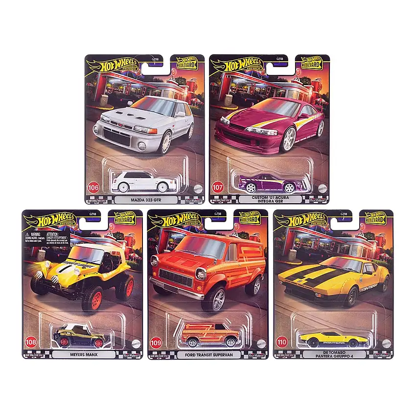"Boulevard 106-110" 5 piece Set "Premium" 2024 Series Diecast Model Cars by Hot Wheels