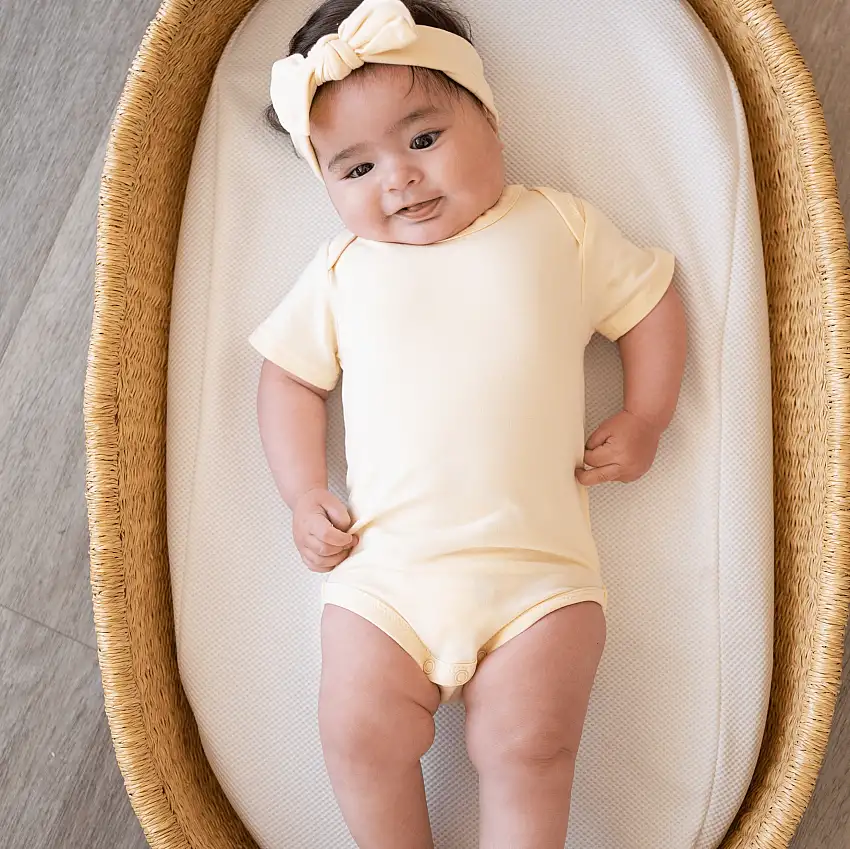 Organic Cotton Short Sleeve Bodysuit – Lemonade Yellow