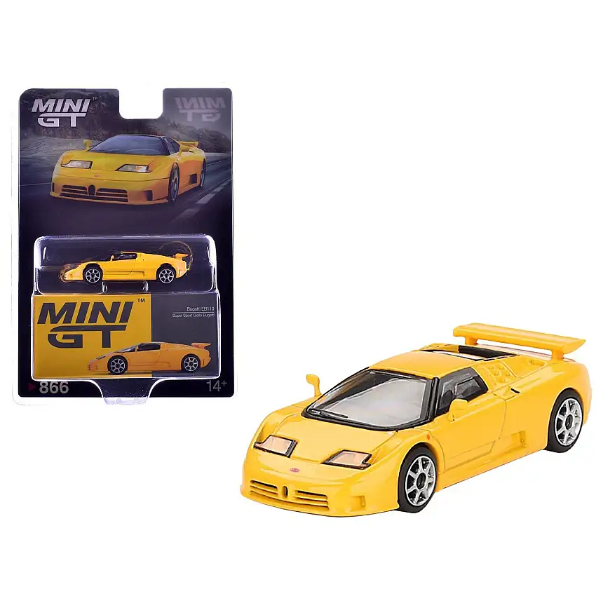 Bugatti EB110 Super Sport Giallo Bugatti Yellow Limited Edition 1/64 Diecast Model Car by Mini GT
