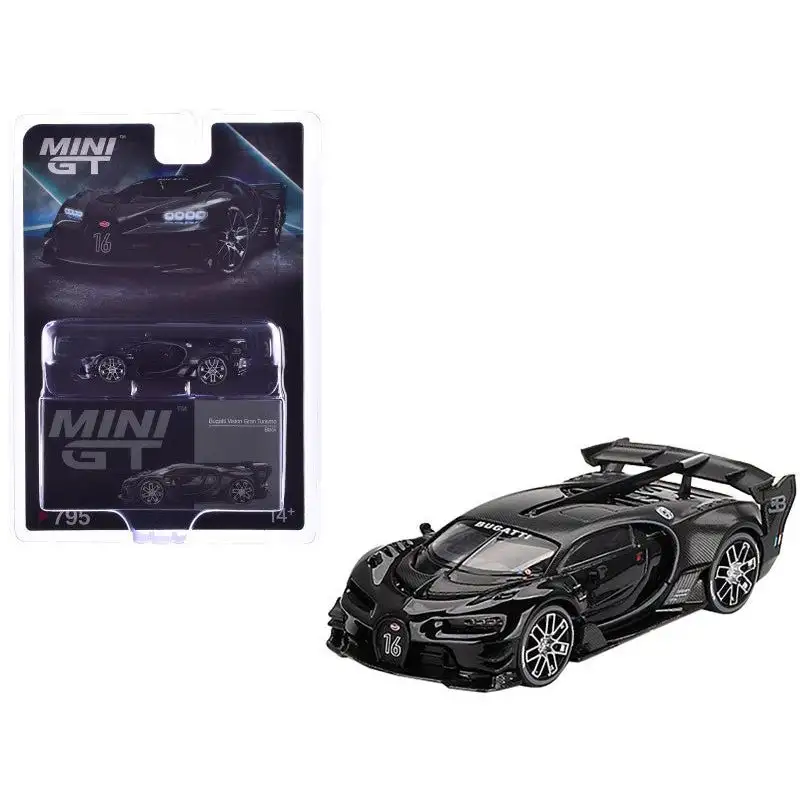 Bugatti Vision Gran Turismo Black and Carbon Limited Edition 1/64 Diecast Model Car by Mini GT