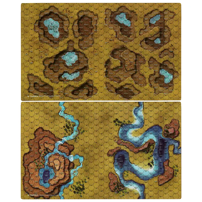 BattleTech BattleMat: Savannah - Sinkholes/Mountain Lake