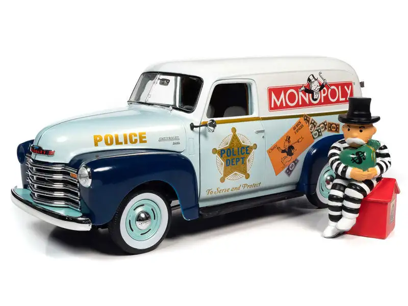 Auto World AWSS129 1/18 Monopoly 1948 Chevy Panel Delivery Van Diecast