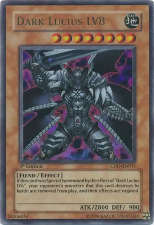 YuGiOh GX Trading Card Game Cyberdark Impact Ultra Rare Dark Lucius LV8 CDIP-EN011