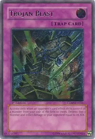 YuGiOh GX Trading Card Game Cyberdark Impact Ultimate Rare Trojan Blast CDIP-EN056