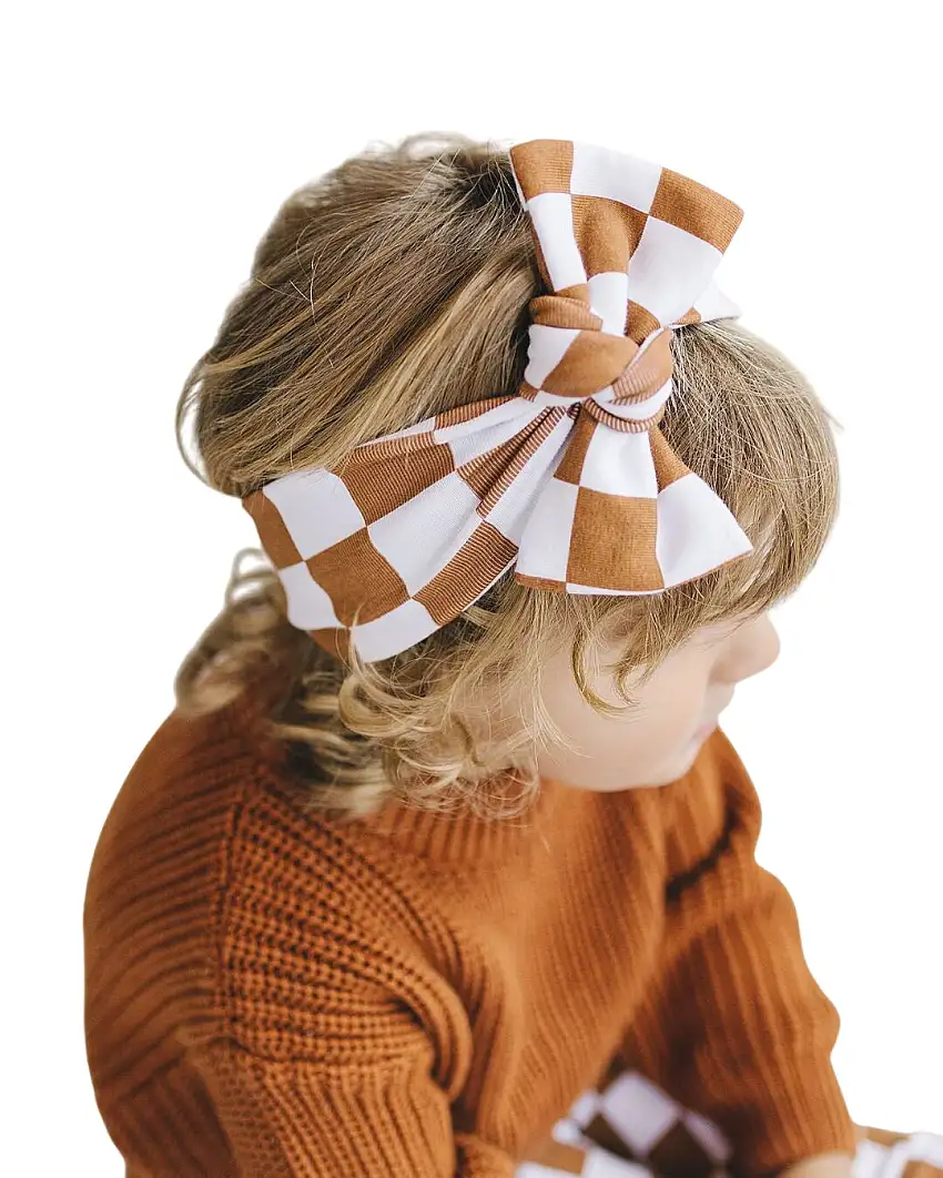 Checkered Headband | Copper