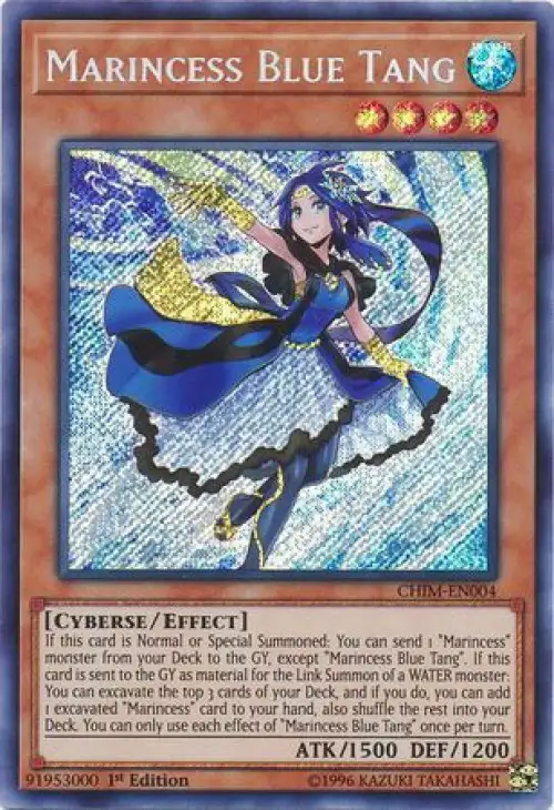 YuGiOh Trading Card Game Chaos Impact Secret Rare Marincess Blue Tang CHIM-EN004