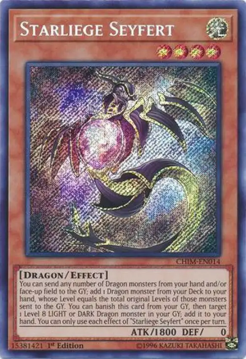 YuGiOh Trading Card Game Chaos Impact Secret Rare Starliege Seyfert CHIM-EN014