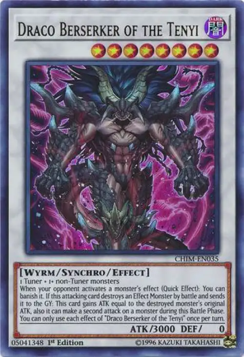YuGiOh Trading Card Game Chaos Impact Ultra Rare Draco Berserker of the Tenyi CHIM-EN035