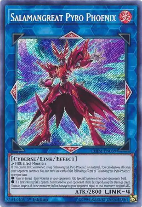 YuGiOh Trading Card Game Chaos Impact Secret Rare Salamangreat Pyro Phoenix CHIM-EN039