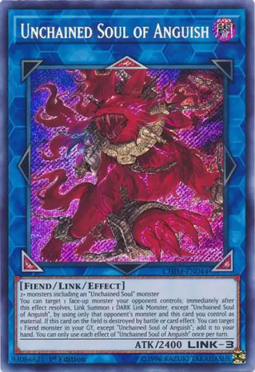 YuGiOh Trading Card Game Chaos Impact Secret Rare Unchained Soul of Anguish CHIM-EN044
