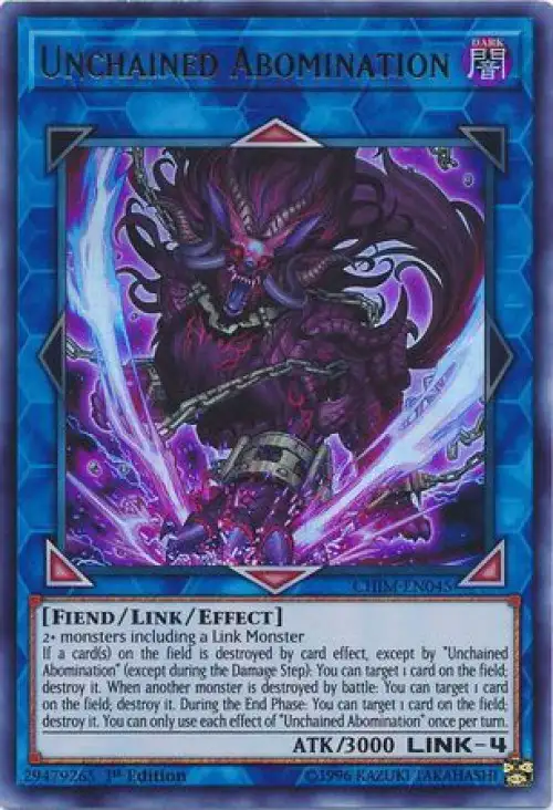 YuGiOh Trading Card Game Chaos Impact Ultra Rare Unchained Abomination CHIM-EN045