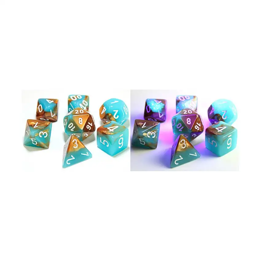Poly Set Gemini Copper & Turquoise w/White (7)