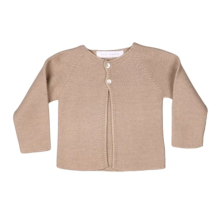 Colette | Girls Beige Knitted Cotton Cardigan