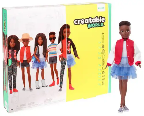 Creatable World Black Braided Hair Deluxe Character Kit DC-725
