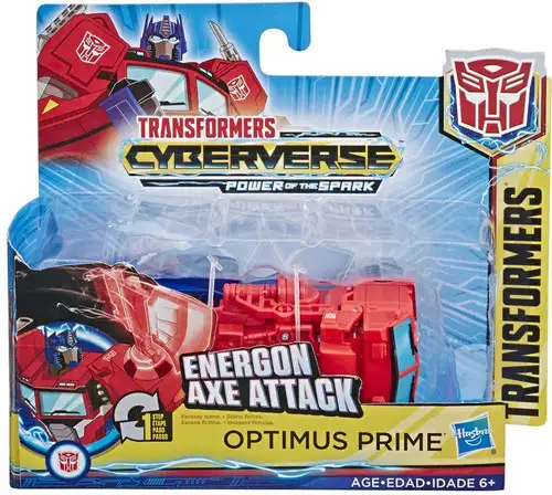 Transformers Cyberverse Power of the Spark 1 Step Changer Optimus Prime 4.25" Action Figure [Energon Axe Attack]