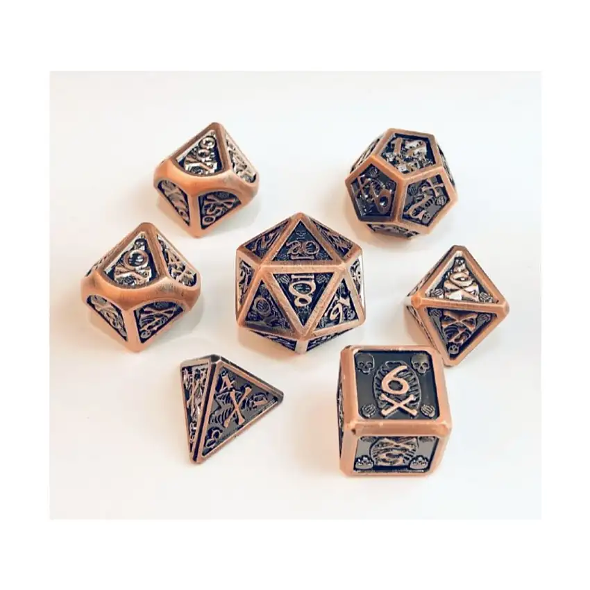 Poly Set Skull & Bones Antique Copper 16mm (7)