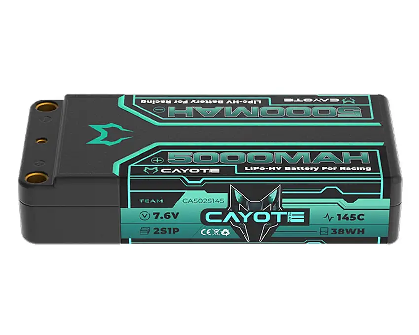Cayote 2S 145C LCG Shorty LiHV Battery (7.6V/5000mAh) w/5mm Bullets