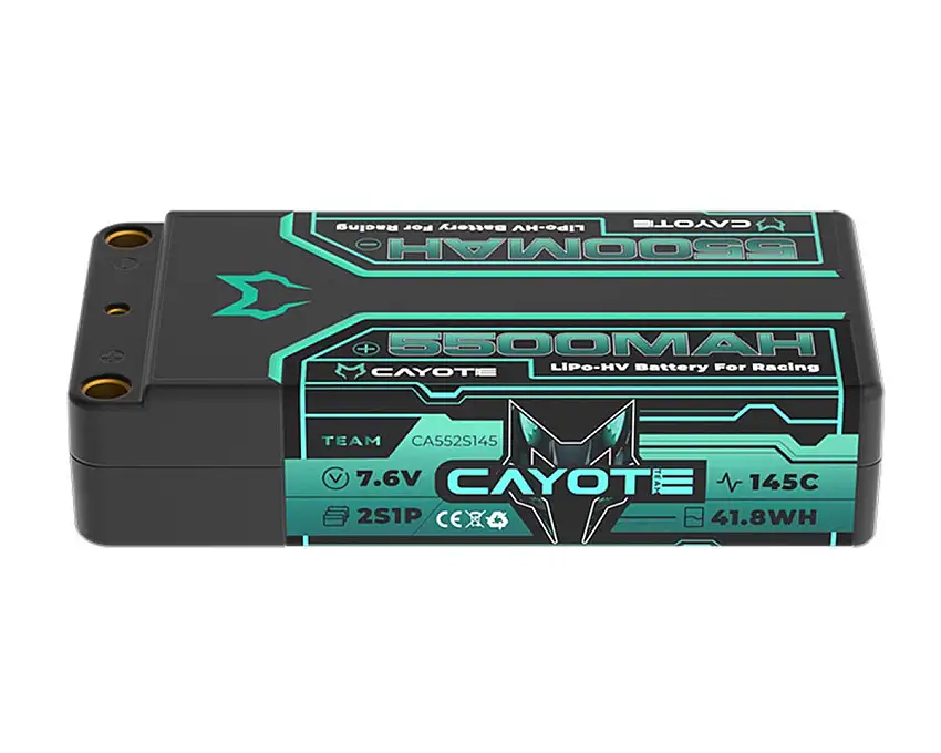 Cayote 2S 145C LCG Shorty LiHV Battery (7.6V/5500mAh) w/5mm Bullets