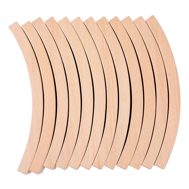 **pre-order (ships In 3-4 Weeks)**12 Pcs Large Curved Natural Wooden Building Blocks