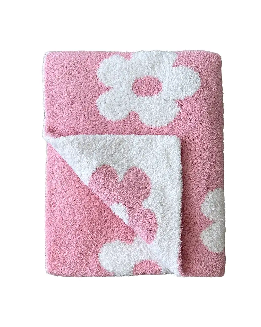 Daisy Fuzzy Blanket | Pink