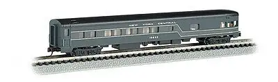 Bachmann 14355 N Scale 85' Smooth-Side Boat-Tail Observation w/Lighting NYC