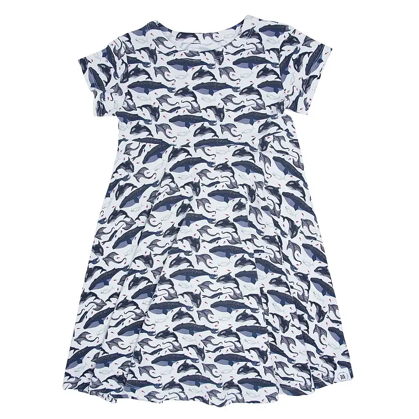 Deep Sea Creatures Whale Cap Sleeve Swirly Girl