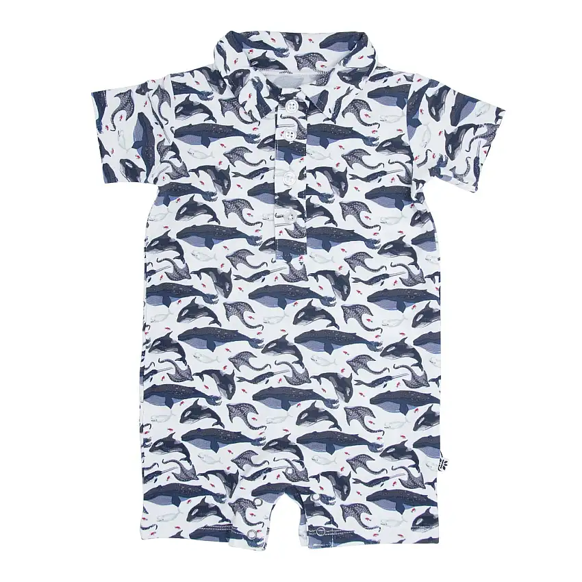 Deep Sea Creatures Whale Polo Romper