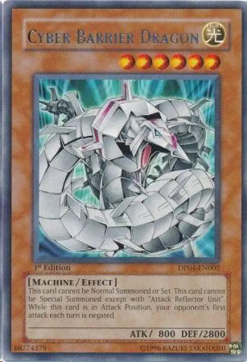 YuGiOh GX Trading Card Game Duelist Series Zane Truesdale Rare Cyber Barrier Dragon DP04-EN002