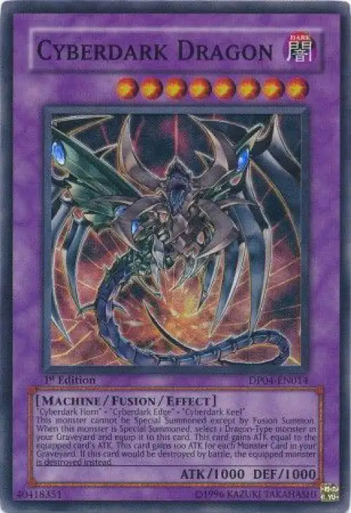 YuGiOh GX Trading Card Game Duelist Series Zane Truesdale Super Rare Cyberdark Dragon DP04-EN014