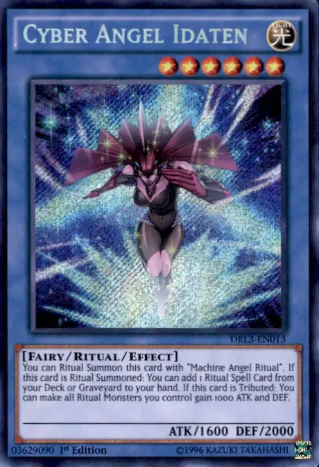YuGiOh Trading Card Game Dragons of Legend: Unleashed Secret Rare Cyber Angel Idaten DRL3-EN013